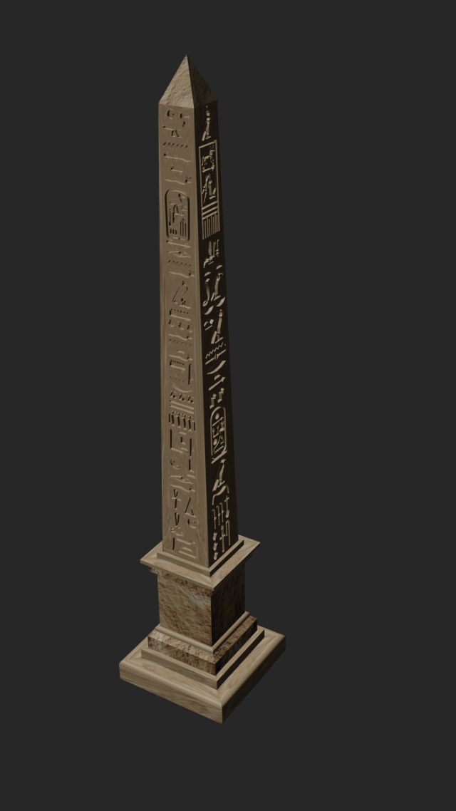 Egyptian obelisk printable 3Dプリントモデル .c4d .max .obj .3ds .fbx .stl .blend 