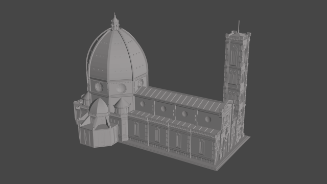 Florence Cathedral 3D 프린트 모델 .c4d .max .obj .3ds .fbx .stl .blend 