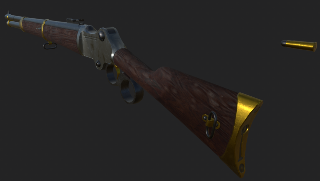 Lever-Action rifle 3D-Modell .c4d .max .obj .3ds .fbx .stl .blend 