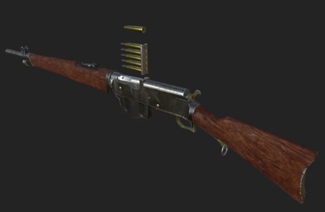 Self-Load Rifle 3D-Modell .c4d .max .obj .3ds .fbx .stl .blend 