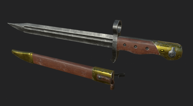 Bayonet v 89 Model 3D .c4d .max .obj .3ds .fbx .stl .blend 