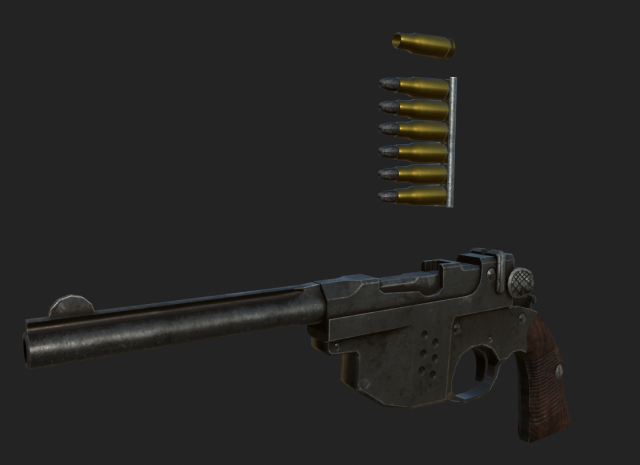 Pistol 3D-Modell .c4d .max .obj .3ds .fbx .stl .blend 