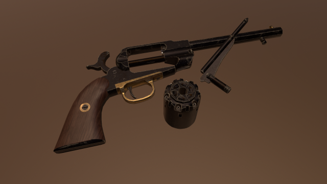 Remington 1858 Model 3D .c4d .max .obj .3ds .fbx .stl .blend 