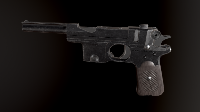 Bergman Bayard Pistol Modelo 3D .c4d .max .obj .3ds .fbx .stl .blend 