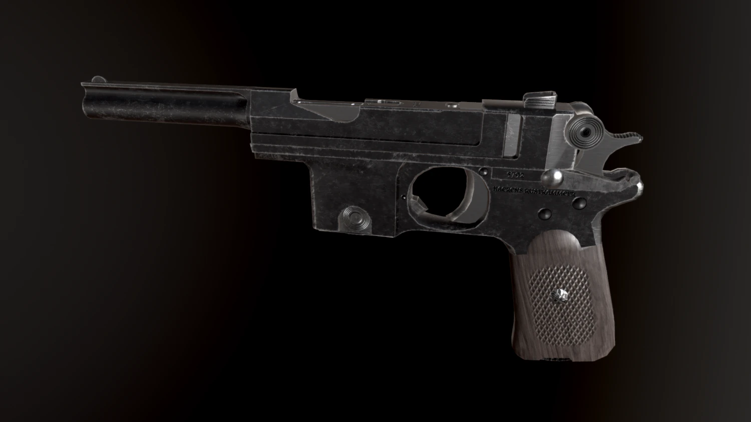Bergman Bayard Pistol 3D Model .c4d .max .obj .3ds .fbx .stl .blend 