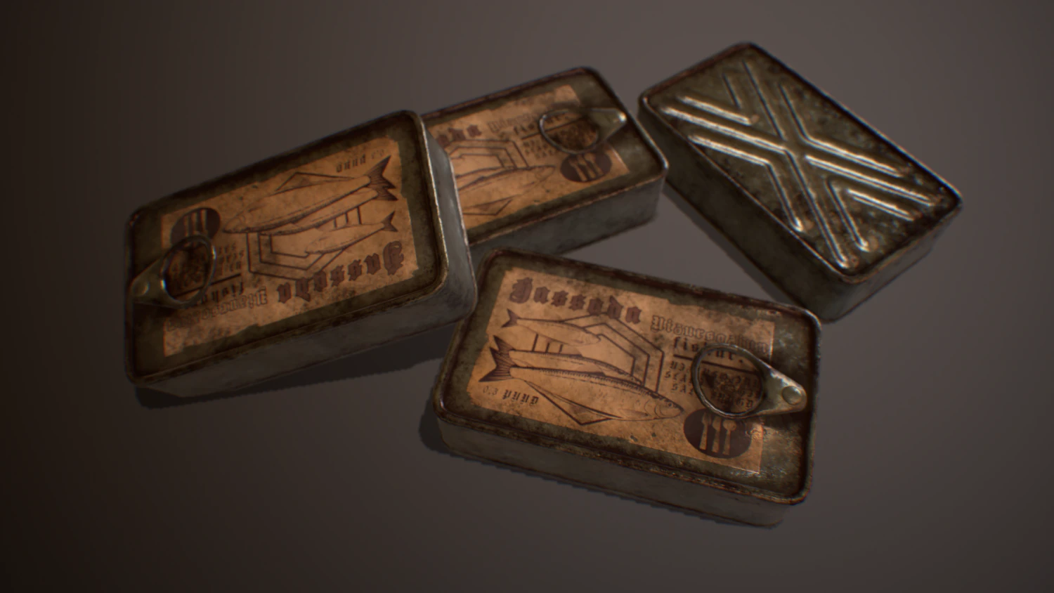 Canned Fish 3D Model .c4d .max .obj .3ds .fbx .stl .blend 