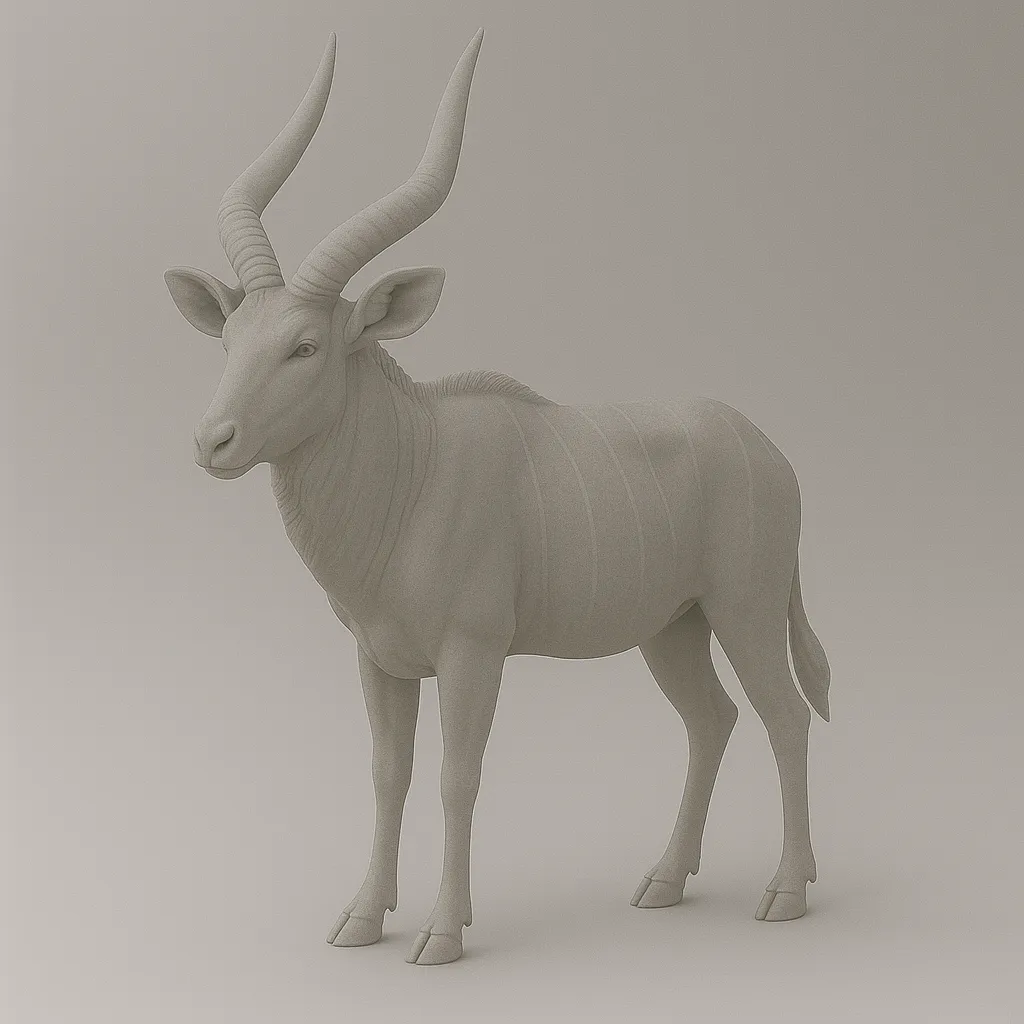 Realistic Eland Antelope Figure - 3D Printable Model STL 3D Model .c4d .max .obj .3ds .fbx .stl .blend 
