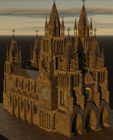 Cathedral 3D Model .c4d .max .obj .3ds .fbx .stl .blend 