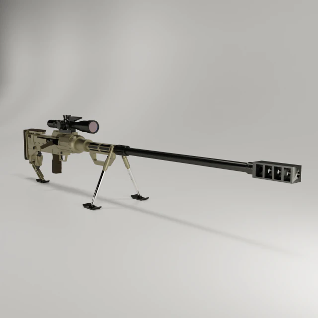 Снайперская винтовка 3D Модель .c4d .max .obj .3ds .fbx .stl .blend 