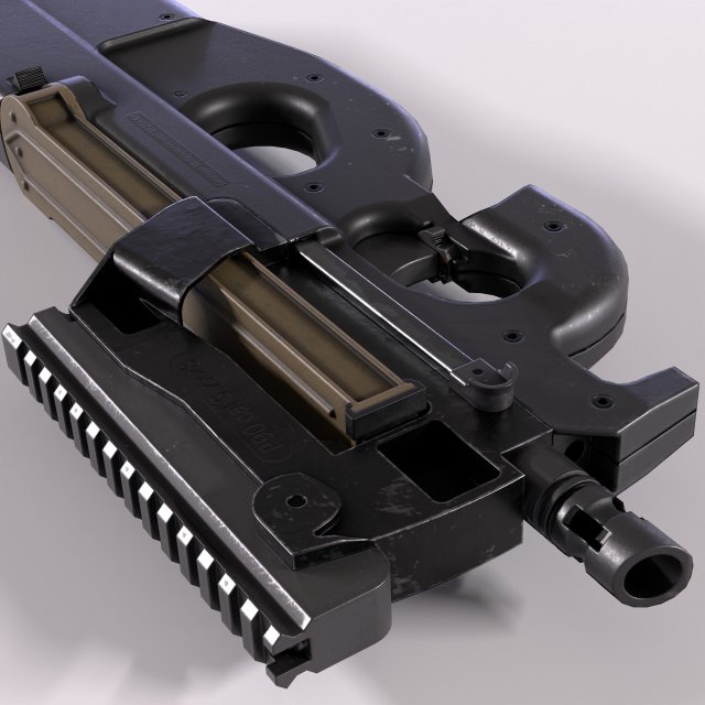 P90 3D Модель .c4d .max .obj .3ds .fbx .stl .blend 