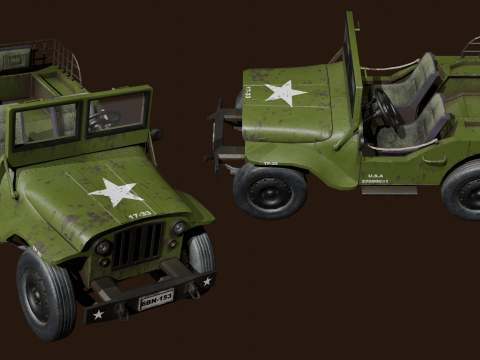 Old USA Jeep 3D 模型