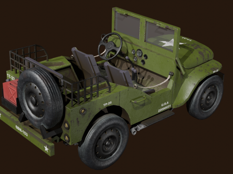 Old USA Jeep Model 3D