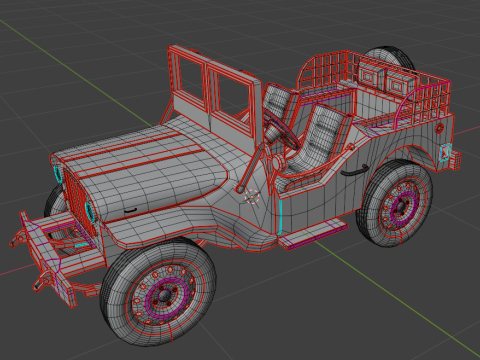 Old USA Jeep Model 3D