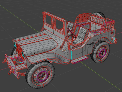 Old USA Jeep 3D Model