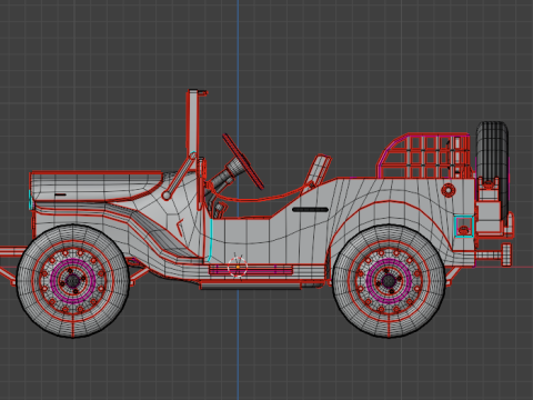 Old USA Jeep Model 3D