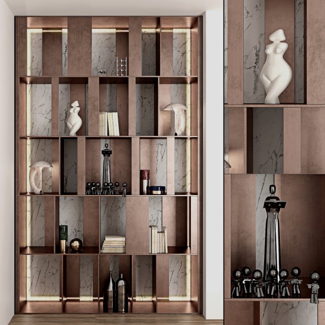 Decorative shelving unit 3D मॉडल .c4d .max .obj .3ds .fbx .stl .blend 