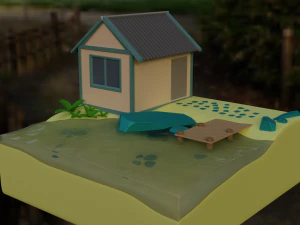 Molo della casa sulla spiaggia Modello 3D