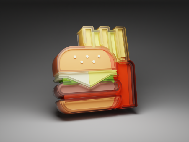 Burger icon 3D Model 3D .c4d .max .obj .3ds .fbx .stl .blend 