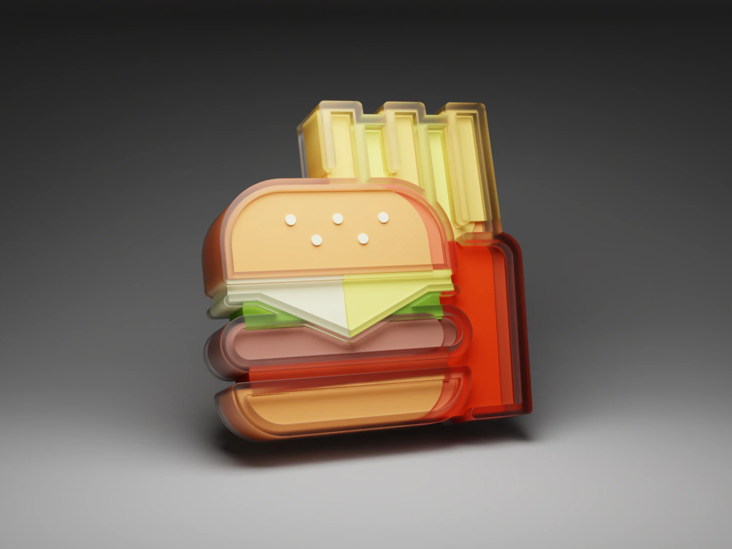 Burger icon 3D 3D Model .c4d .max .obj .3ds .fbx .stl .blend 