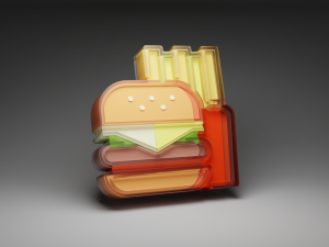 Burger icon 3D 3D Model