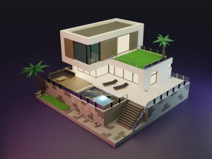 Exterior da casa Modelo 3D