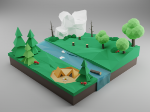 Forrest landscape Low-poly 3D 模型
