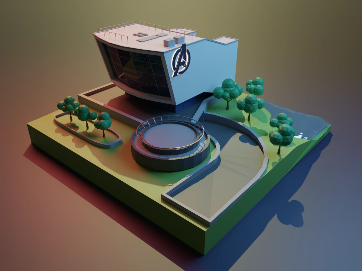 Avengers house 3D 3D Model .c4d .max .obj .3ds .fbx .stl .blend