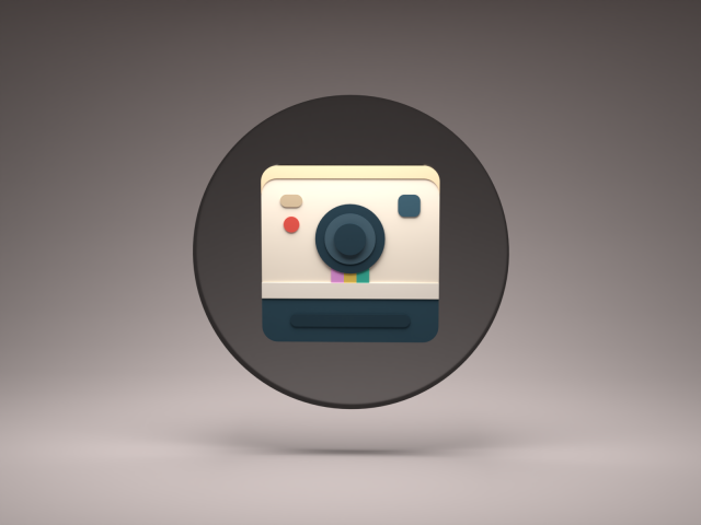 Polaroid icon design Modelo 3D .c4d .max .obj .3ds .fbx .stl .blend 