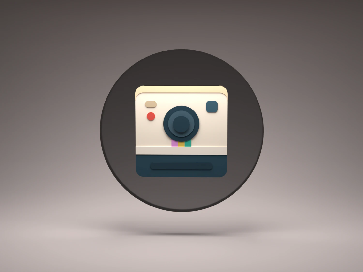 Polaroid icon design 3D Model .c4d .max .obj .3ds .fbx .stl .blend 