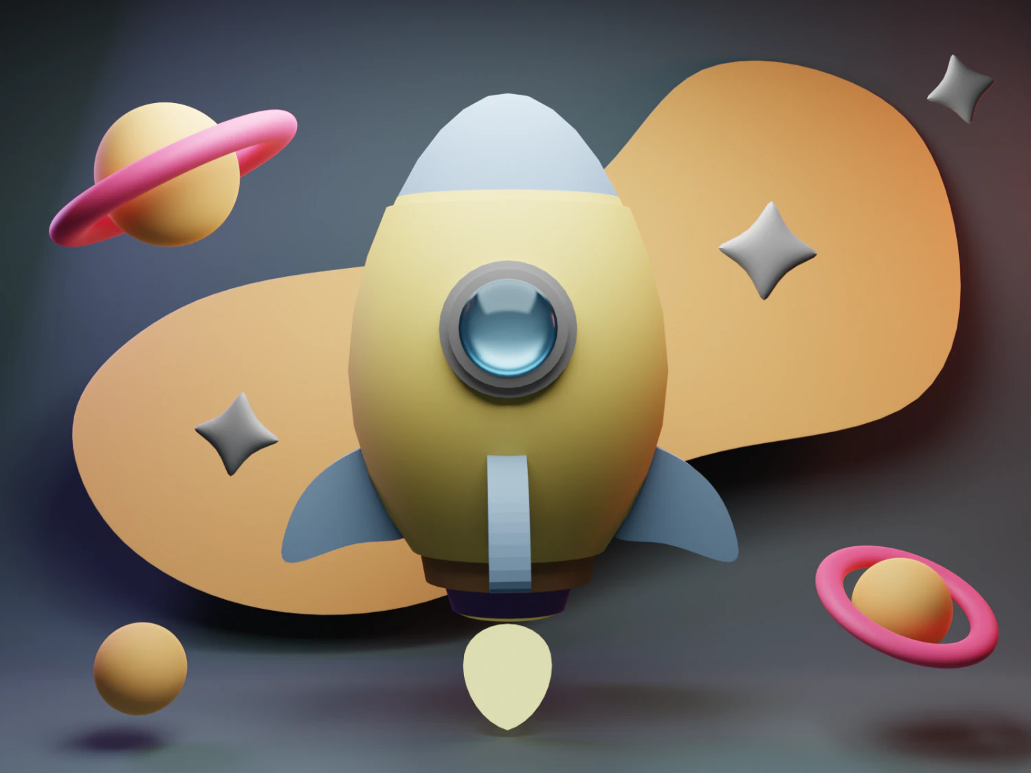 Rocket 3D Model .c4d .max .obj .3ds .fbx .stl .blend 