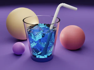 Copo com gelo Modelo 3D