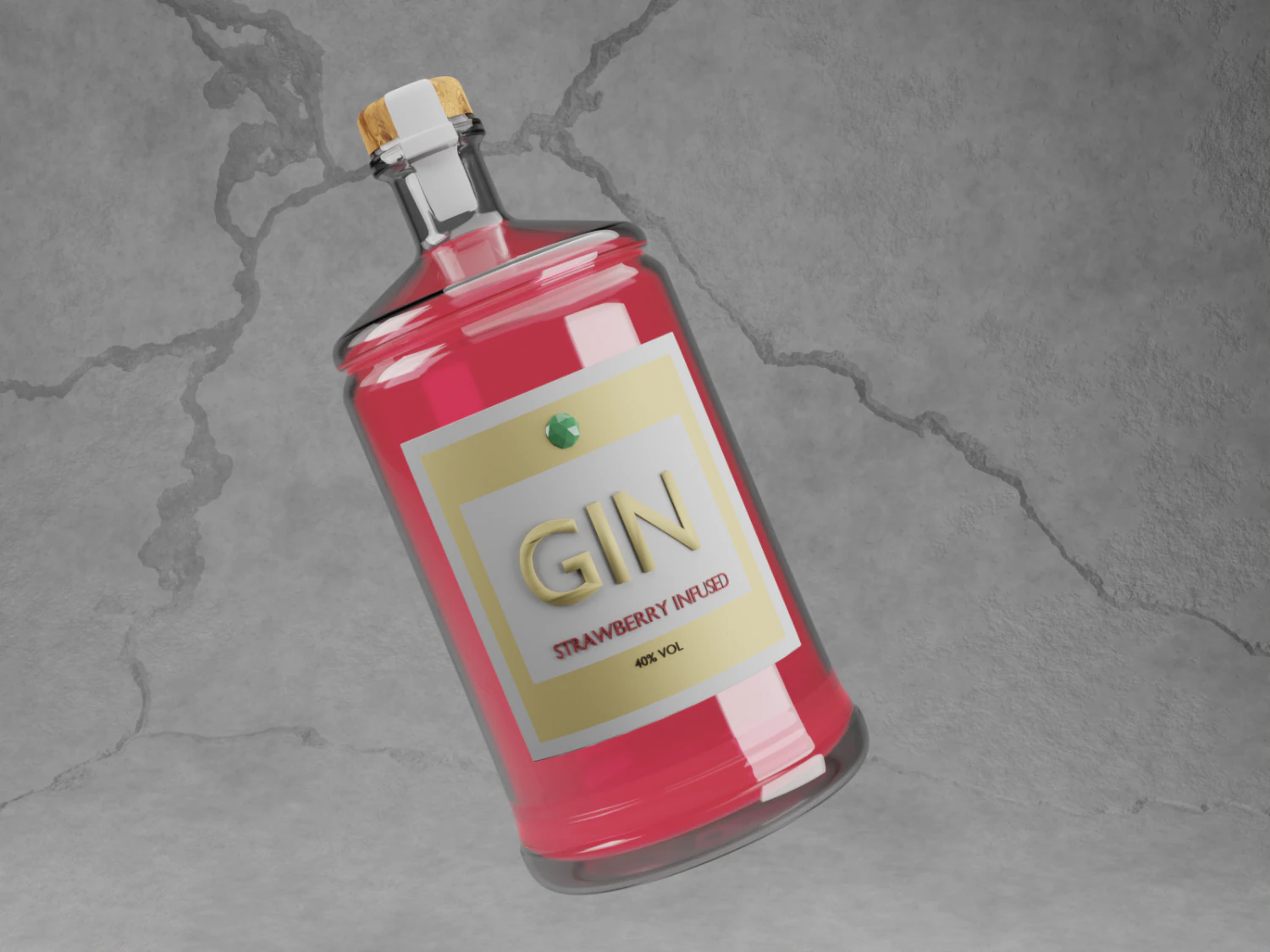 Spirit bottle 3D Model .c4d .max .obj .3ds .fbx .stl .blend