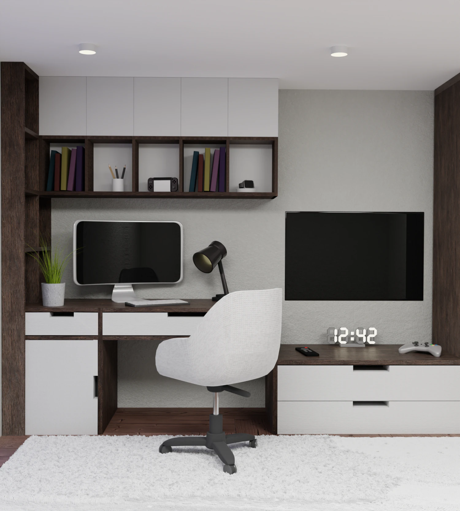 Computer room interior 3D Model .c4d .max .obj .3ds .fbx .stl .blend 