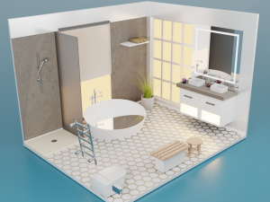 Bathroom isometric interior 3D Model