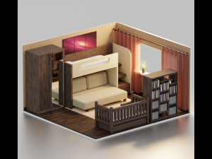 Interior bedroom design 3D 模型