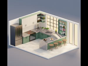 Kitchen interior design 3D 模型