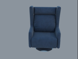 Blue velvet armchair Modello 3D