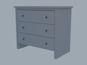 Grey wood dresser Modèle 3D