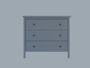 Grey wood dresser Modèle 3D