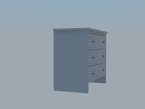 Grey wood dresser Modèle 3D