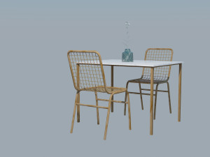 Wooden chairs Modello 3D