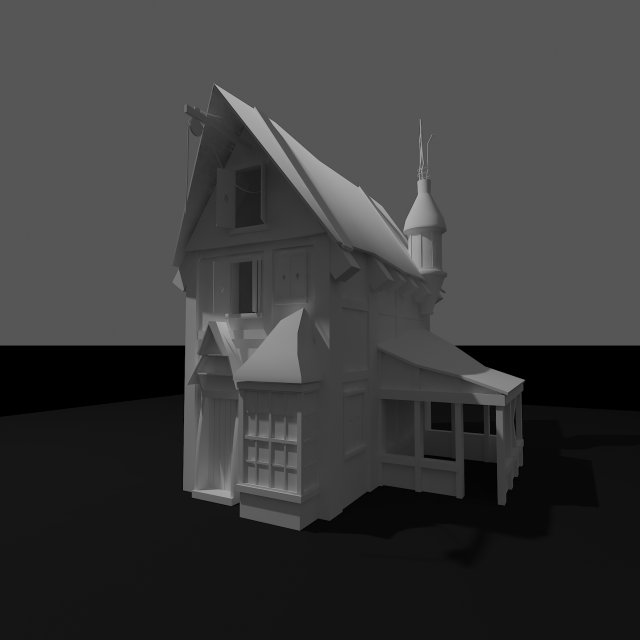 Three story fantasy house 3D Model .c4d .max .obj .3ds .fbx .stl .blend 