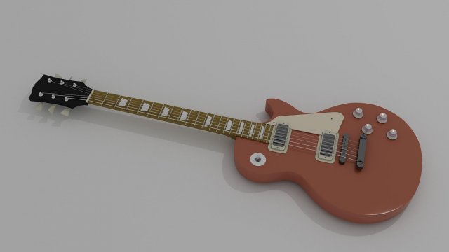 Guitar Gibson Les Paul 3D Model .c4d .max .obj .3ds .fbx .stl .blend 