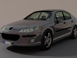 Grey sedan car 3D Model