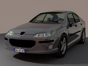 Grey sedan car 3D Model