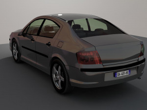 Grey sedan car 3D Model