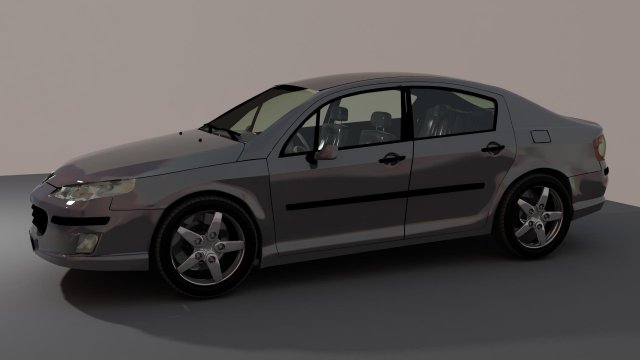 Grey sedan car 3D Model .c4d .max .obj .3ds .fbx .stl .blend