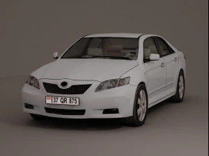 सेडान कार ग्रे 3D मॉडल