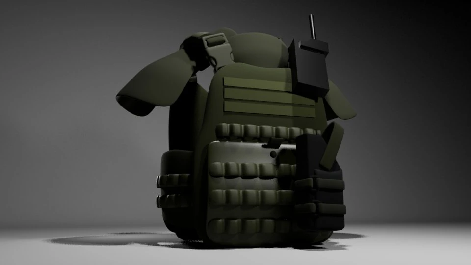 Military Vest 3D Model .c4d .max .obj .3ds .fbx .stl .blend 