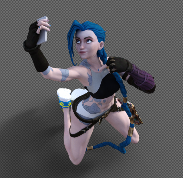 Jinx selfie 3D Print Model .c4d .max .obj .3ds .fbx .stl .blend 